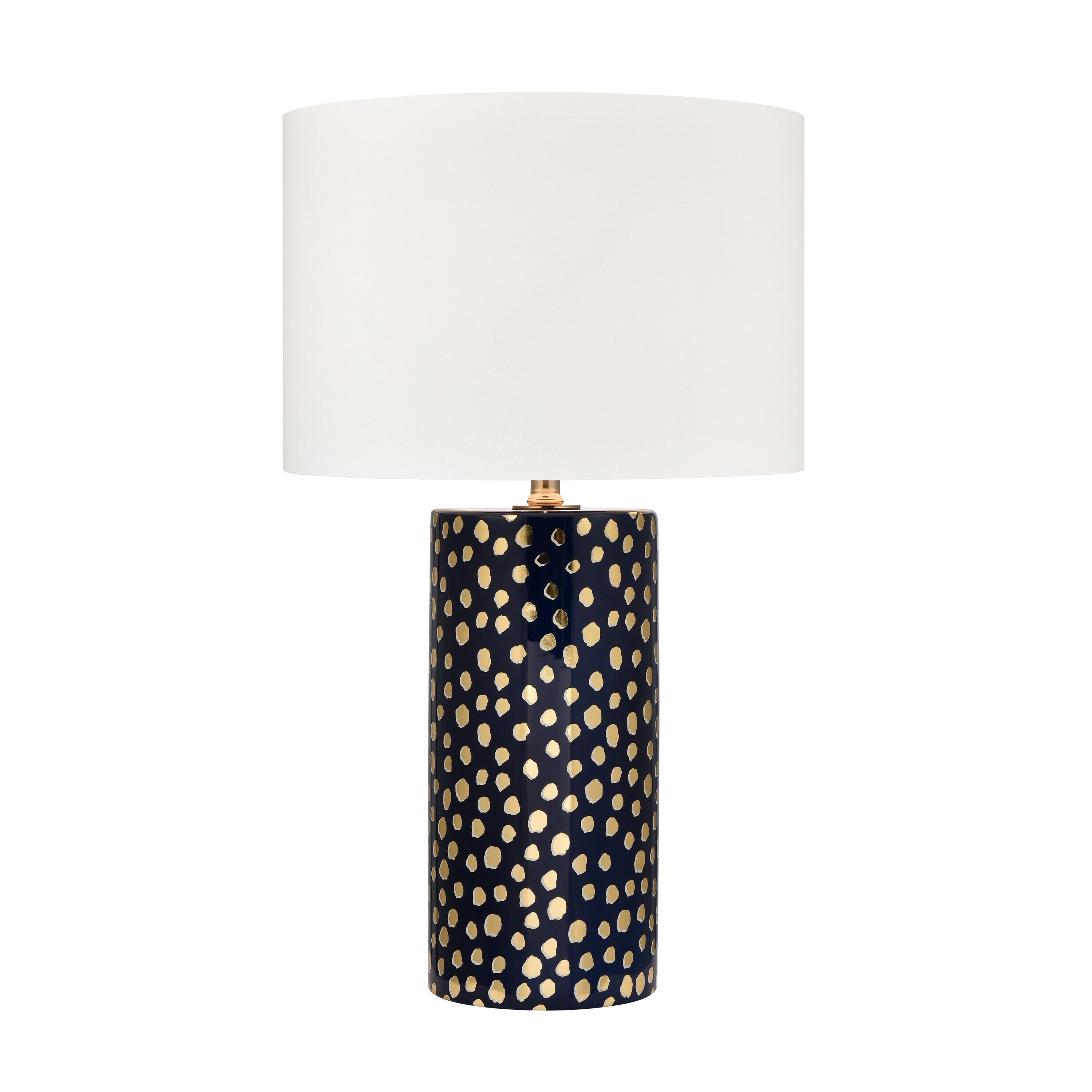 Spruce 12-in Navy 3-way Table Lamp with Fabric Shade | - Westmore by ELK Lighting LW-202331091