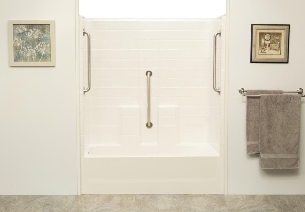 Laurel Mountain Pembroke 30-in W x 60-in L x 73-in H White Bathtub and ...