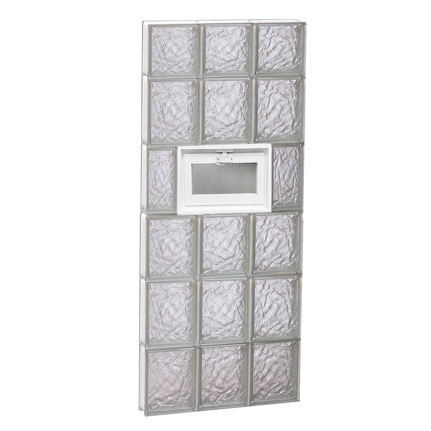 REDI2SET V1846IS Ice Glass 17-1/4-in x 44-1/2-in Frameless Replacement Vented Glass Block Window