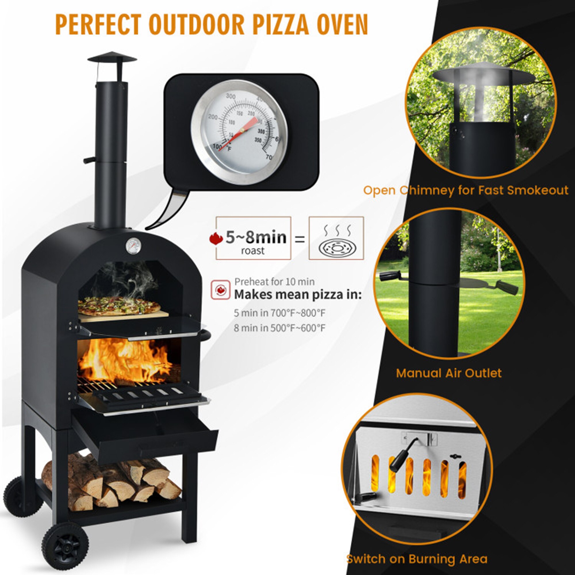 Mondawe MO192BK Outdoor-Pizza-Ovens - View #5