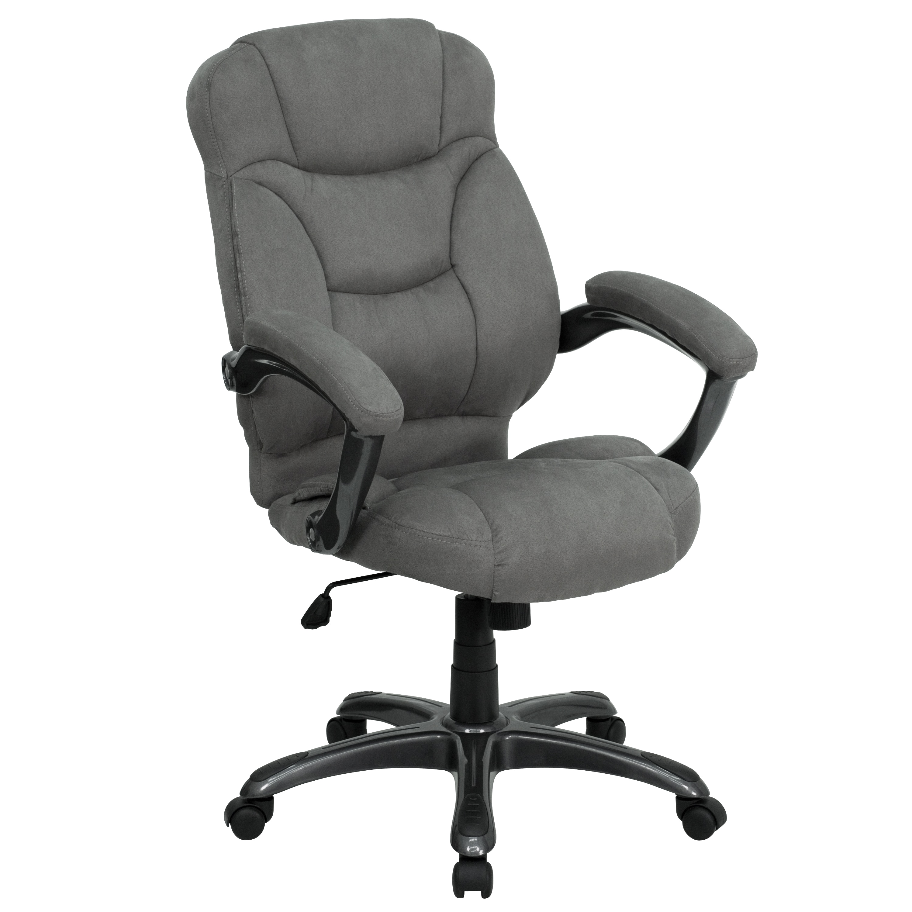 Flash Furniture 812581017755 Jessie Gray Microfiber Contemporary Adjustable Height Swivel Fabric Desk Chair