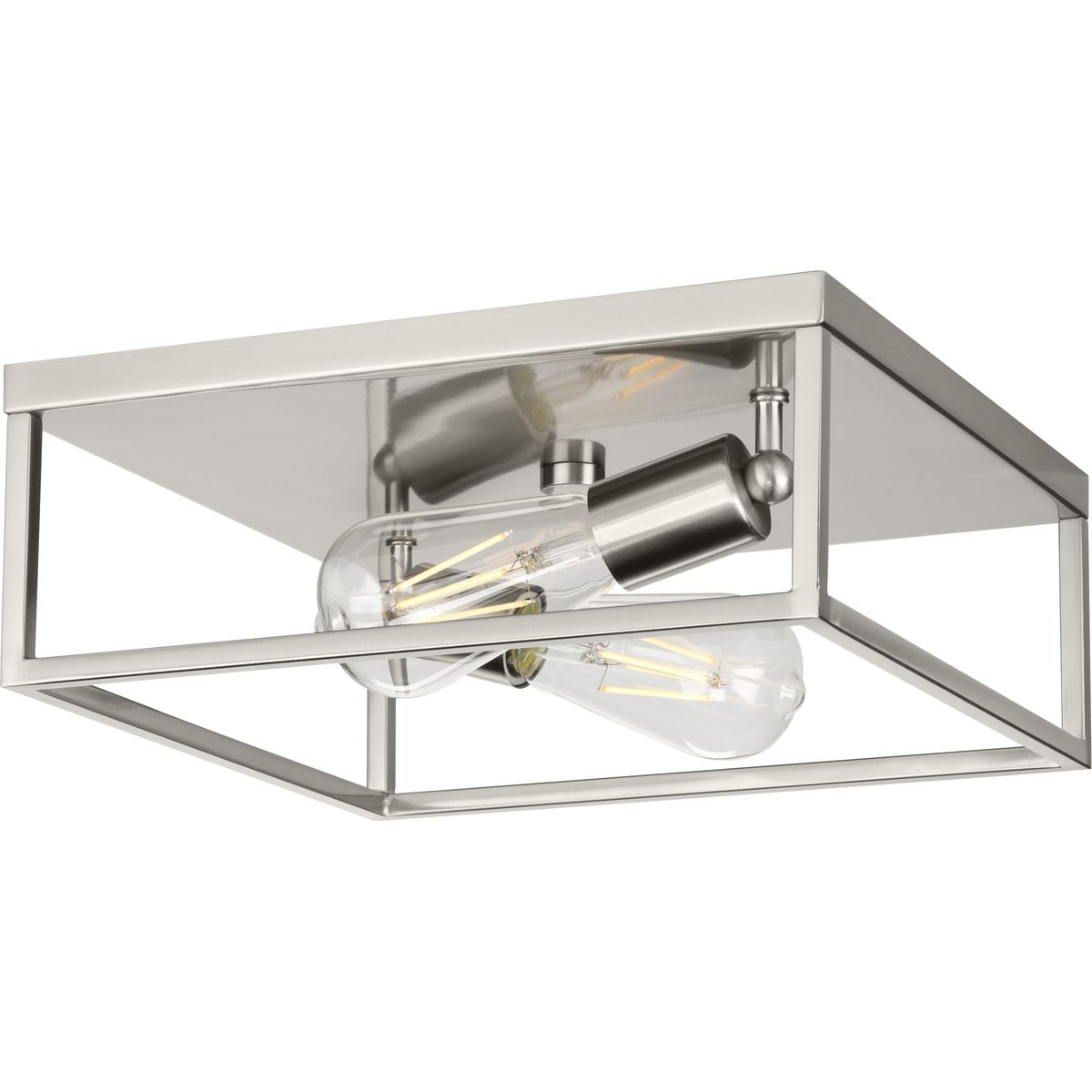 Progress Lighting P350200-009 Perimeter 2 -Light 12-in Brushed Nickel Flush Mount Light