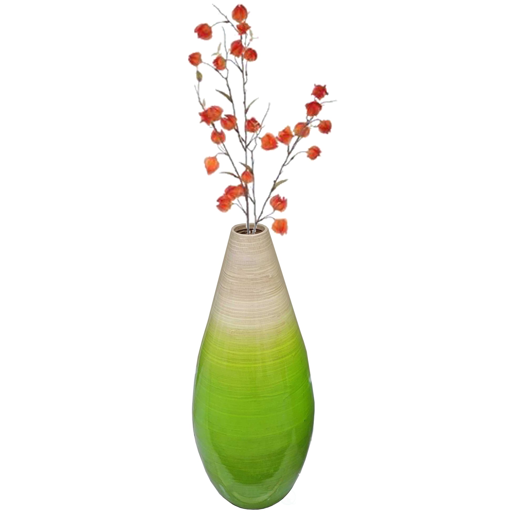 Uniquewise QI004271.S Green Wood Modern Vase
