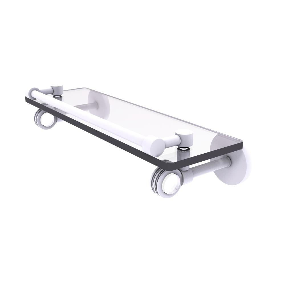 Allied Brass CV-1D-16-GAL-WHM Clearview Matte White Wall mount Bathroom Shelf ( 16-in x 3.75-in x 5-in )