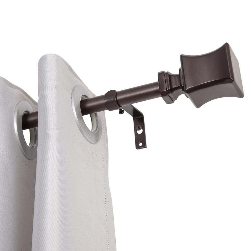 Utopia Alley D94RB 48-in to 86-in Oil Rubbed Bronze Iron Single curtain rod with Finials