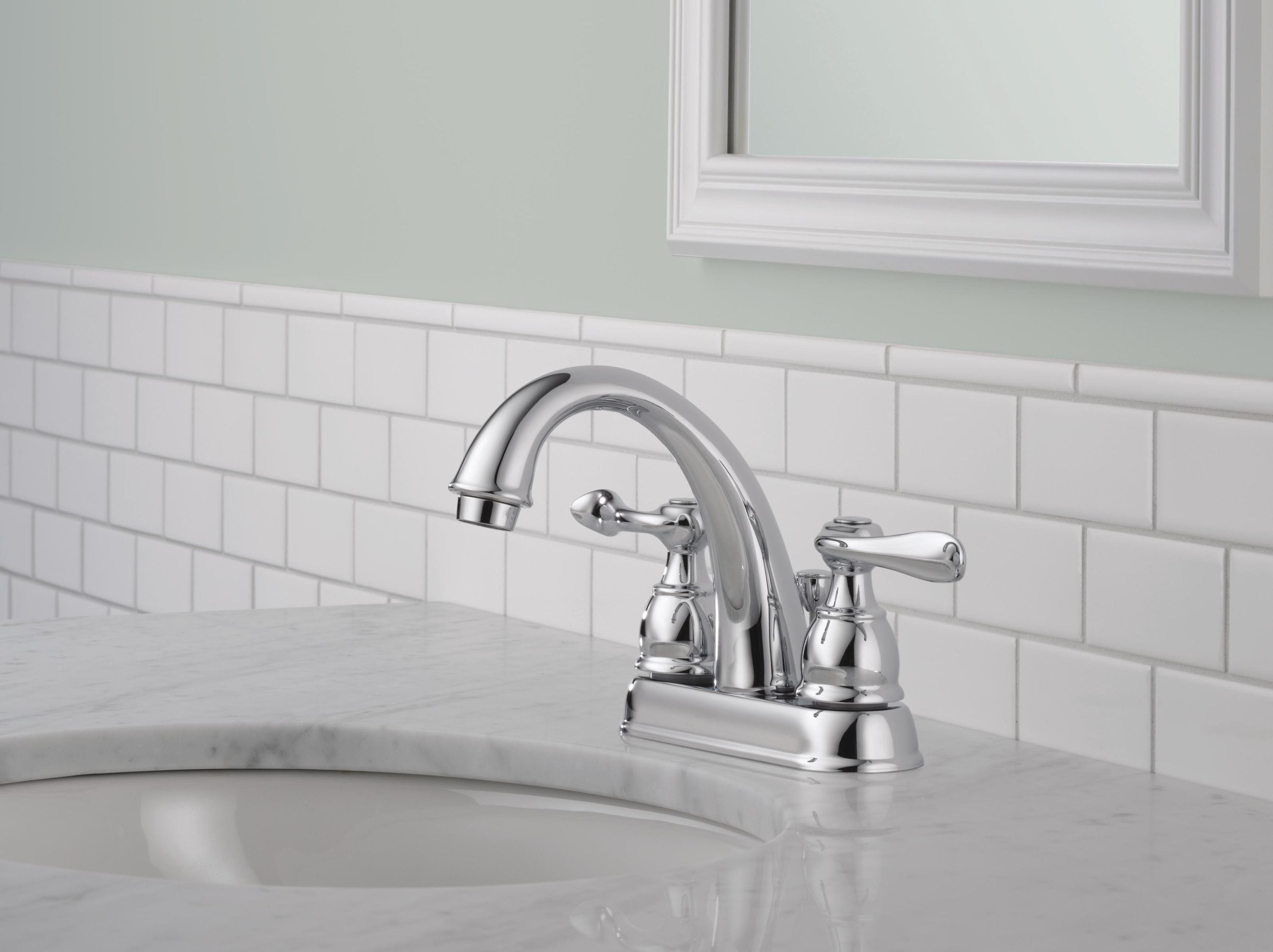 Delta Windemere Chrome 4 In Centerset 2 Handle WaterSense Bathroom Sink   44504083 