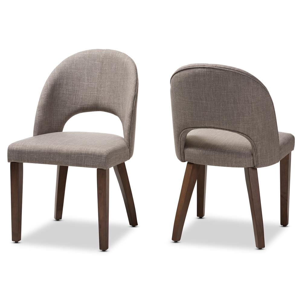 Baxton Studio 144-2PC-7945-LW Set of 2 Wesley Contemporary/Modern Polyester/Polyester Blend Upholstered Dining Side Chair (Composite Frame)