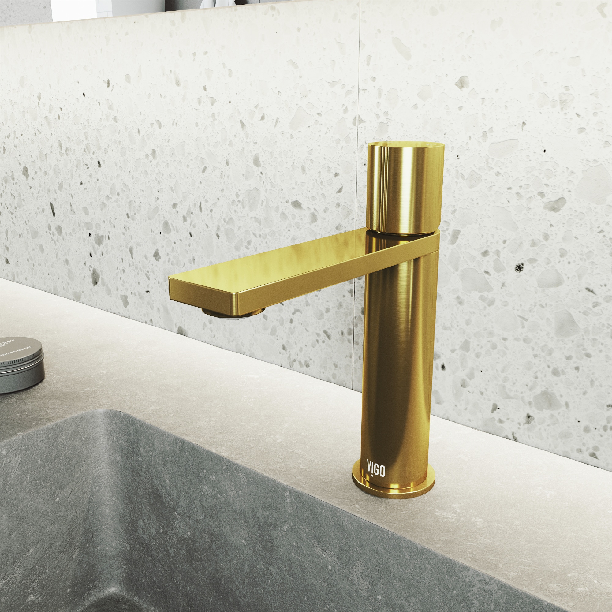 VIGO Halsey Matte Gold 1-handle Single Hole WaterSense Low-arc Bathroom Sink Faucet