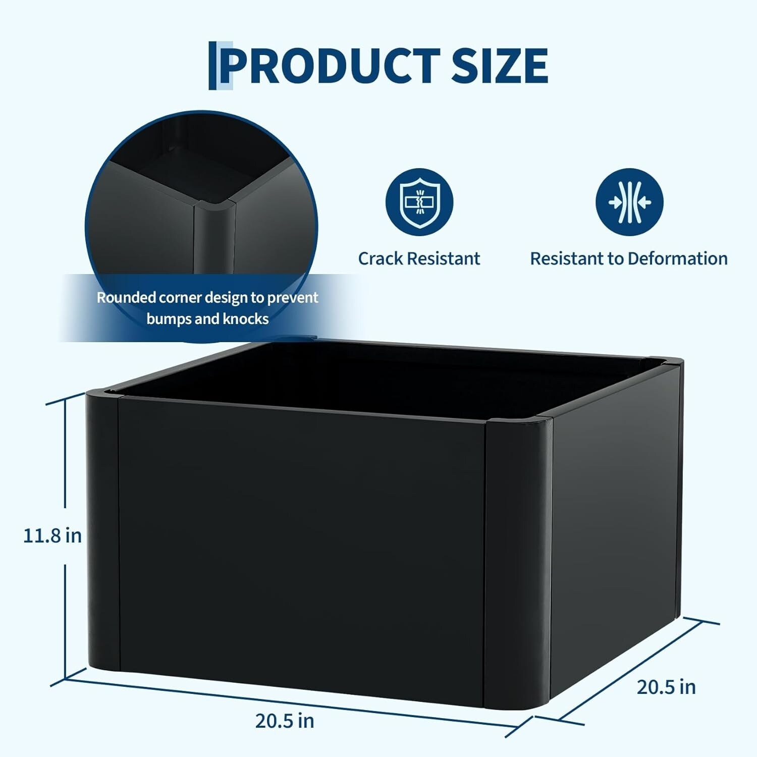 IdealHouse 52x52x30cm Metal Planter Box/ Snap-On Assembly Design/ Large ...