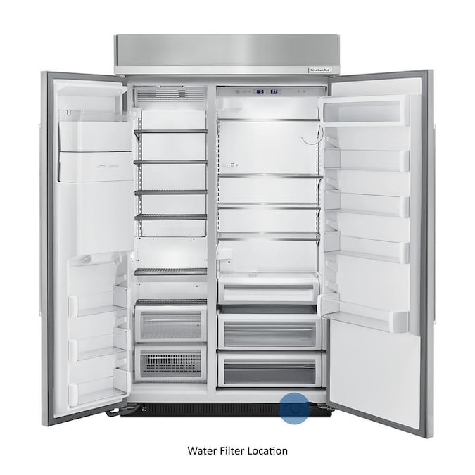 KitchenAid 29.5-cu ft Built-In Side-by-Side Refrigerator with Ice Maker ...