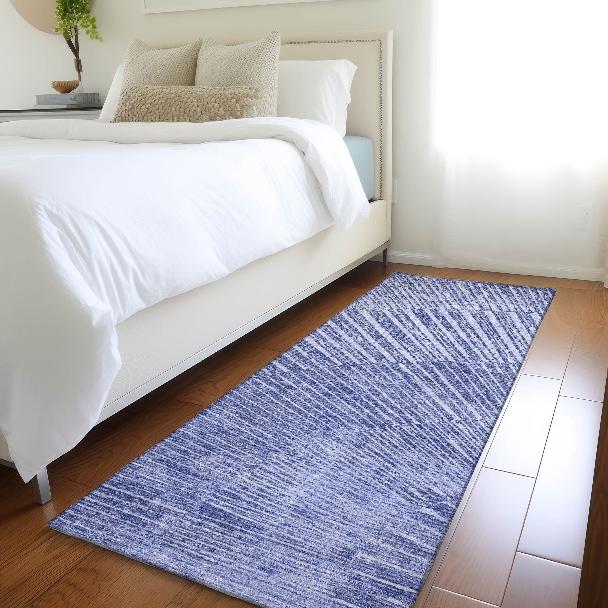 Addison Rugs ACN542NA2X8 Chantille ACN542NA 2 x 7 (ft) Polyester Navy Rectangular Indoor/Outdoor Geometric Machine washable Area rug