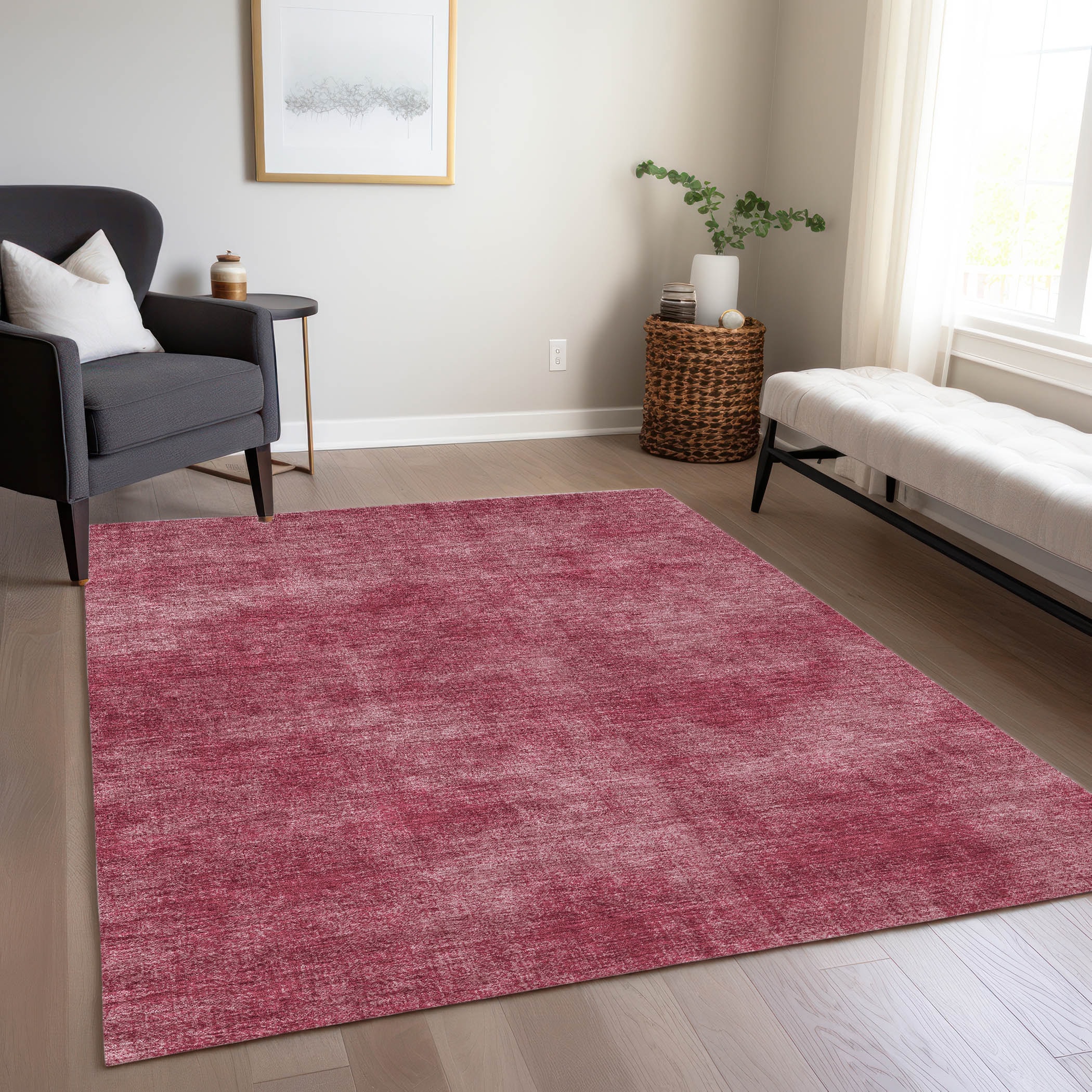 Addison Rugs ACN1018GA5X8 Chantille ACN1018GA 5 x 7 (ft) Polyester Garnet Rectangular Indoor/Outdoor Geometric Machine washable Area rug