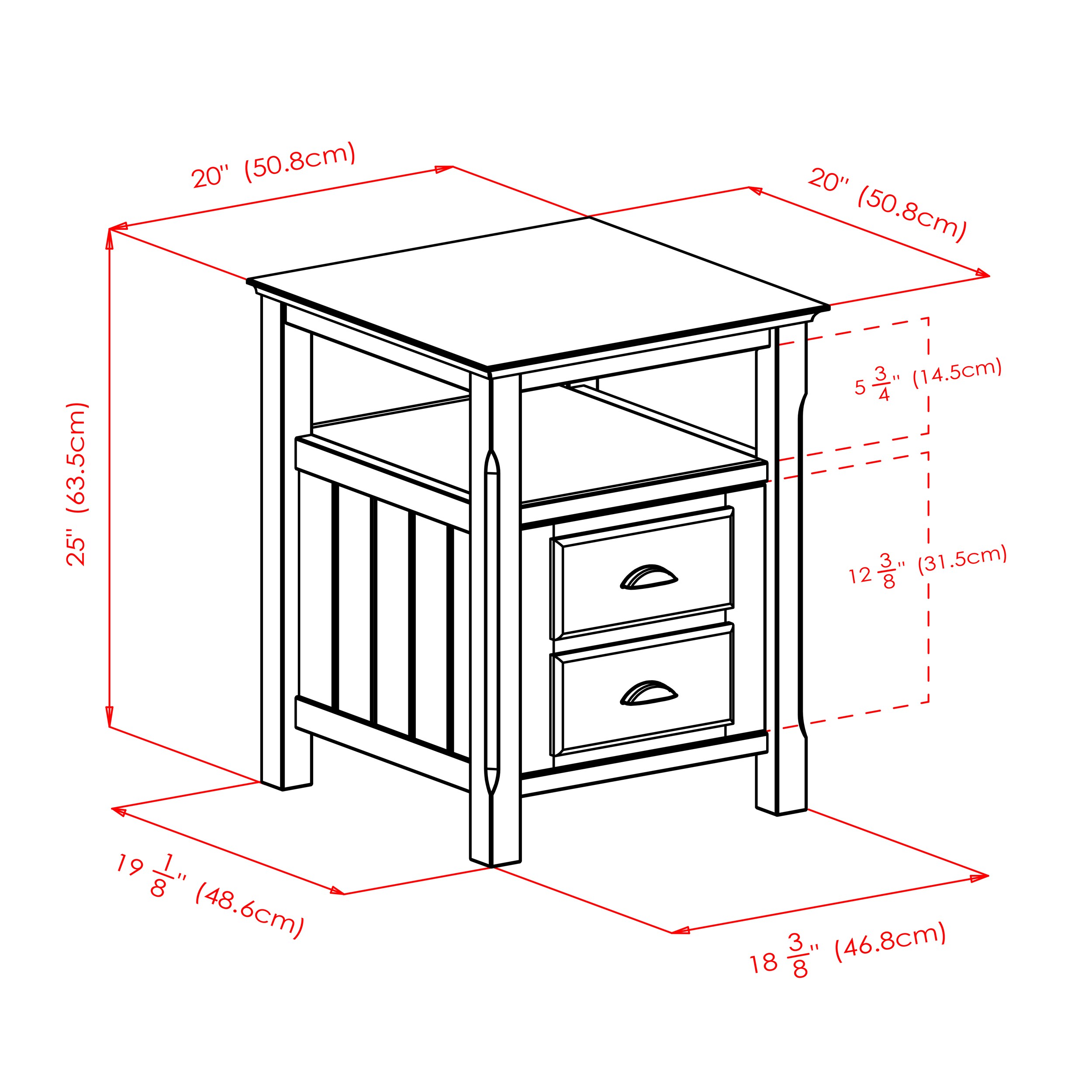 Winsome Wood Transitional Black Wood Nightstand with Storage - Timber ...