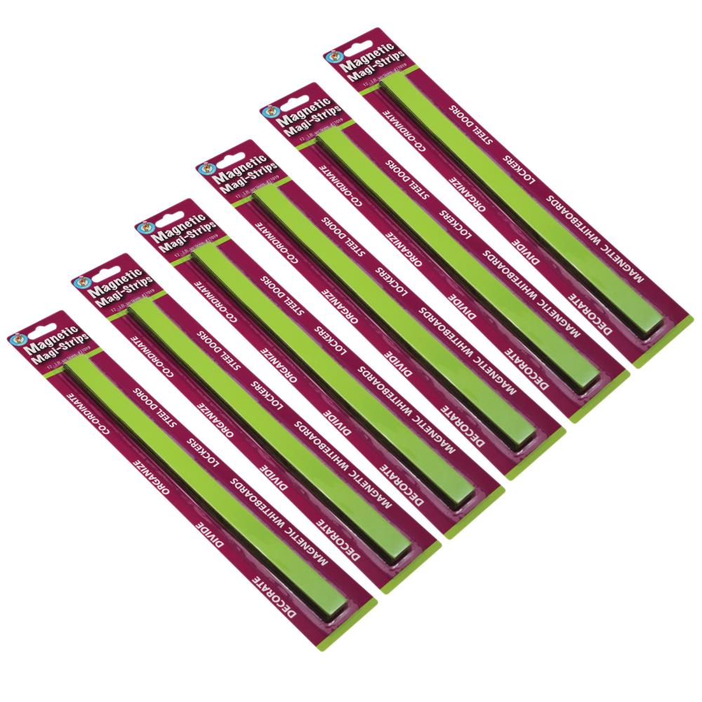 Ashley Productions ASH11019-6 Magnetic Magi-Strips, Lime Green, 12 -ft Per Pack, 6 Packs