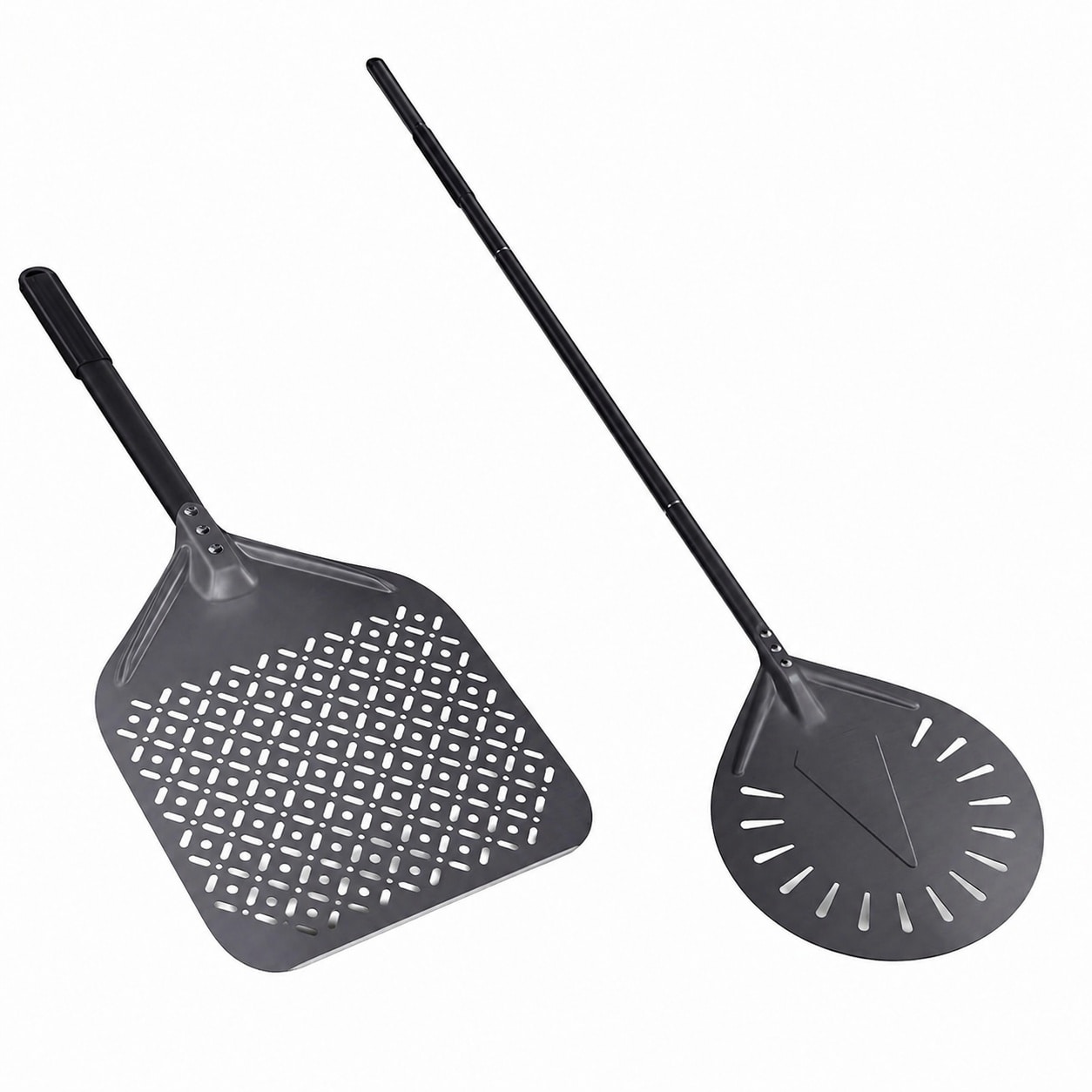 Aoibox  12 Inch and 9 Inch Perforated Aluminum Pizza Peel Set with Detachable Handle for Homemade Pizza