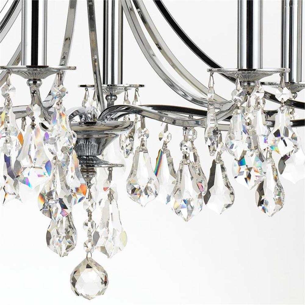 Elegant Cedar 8-Light Polished Chrome Chandelier with Clear Hand Cut Crystals