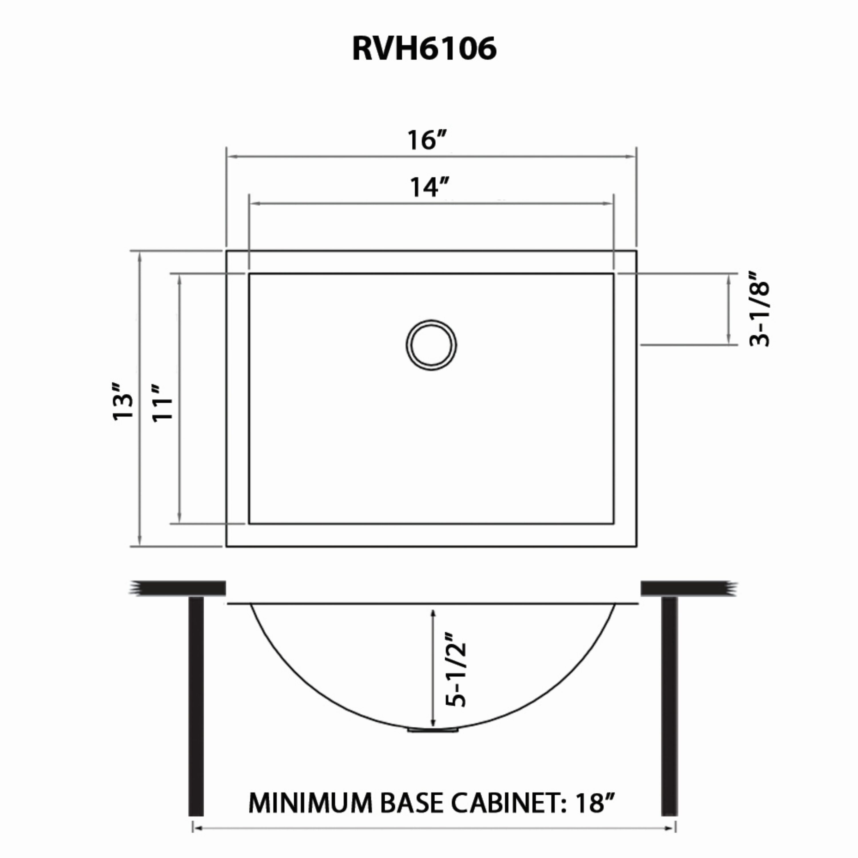 Ruvati RVH6106ST Bath-Sink - View #7