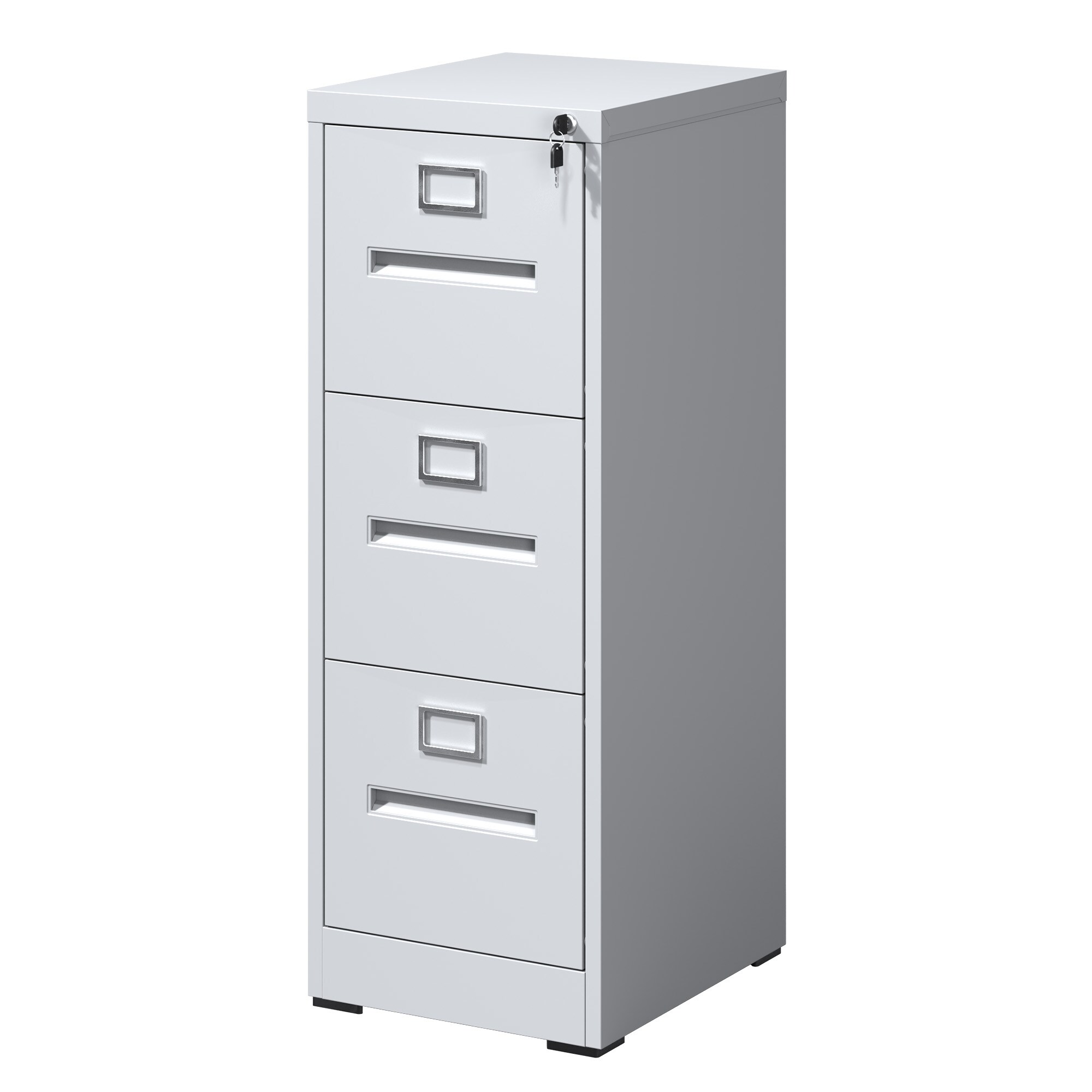 LOVMOR SF-Y-T2398P272053 3 Drawer File Cabinet with Lock Metal Vertical File Cabinet Office Home A4 Legal Letter Size Narrow File Cabinet Locked Assembly Required