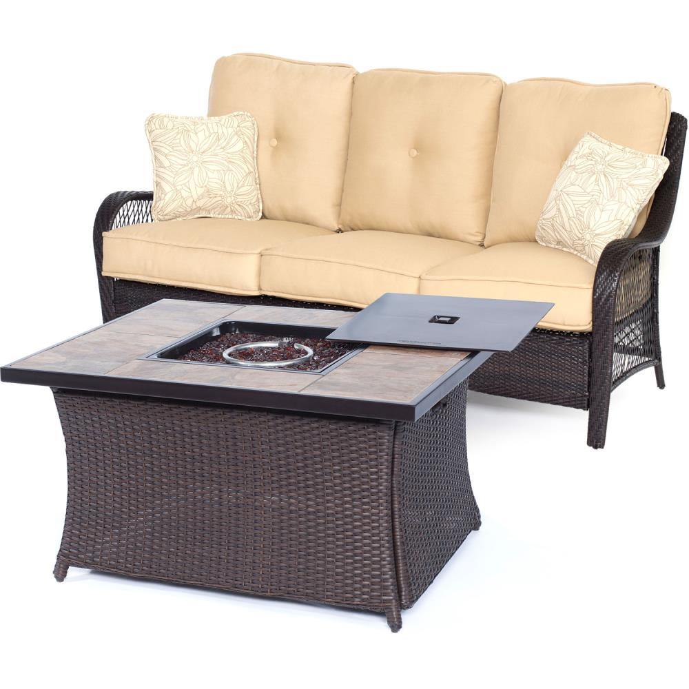 Hanover ORLEANS2PCFP-TAN-B Orleans 2-Piece Patio Conversation Set with Tan Cushions