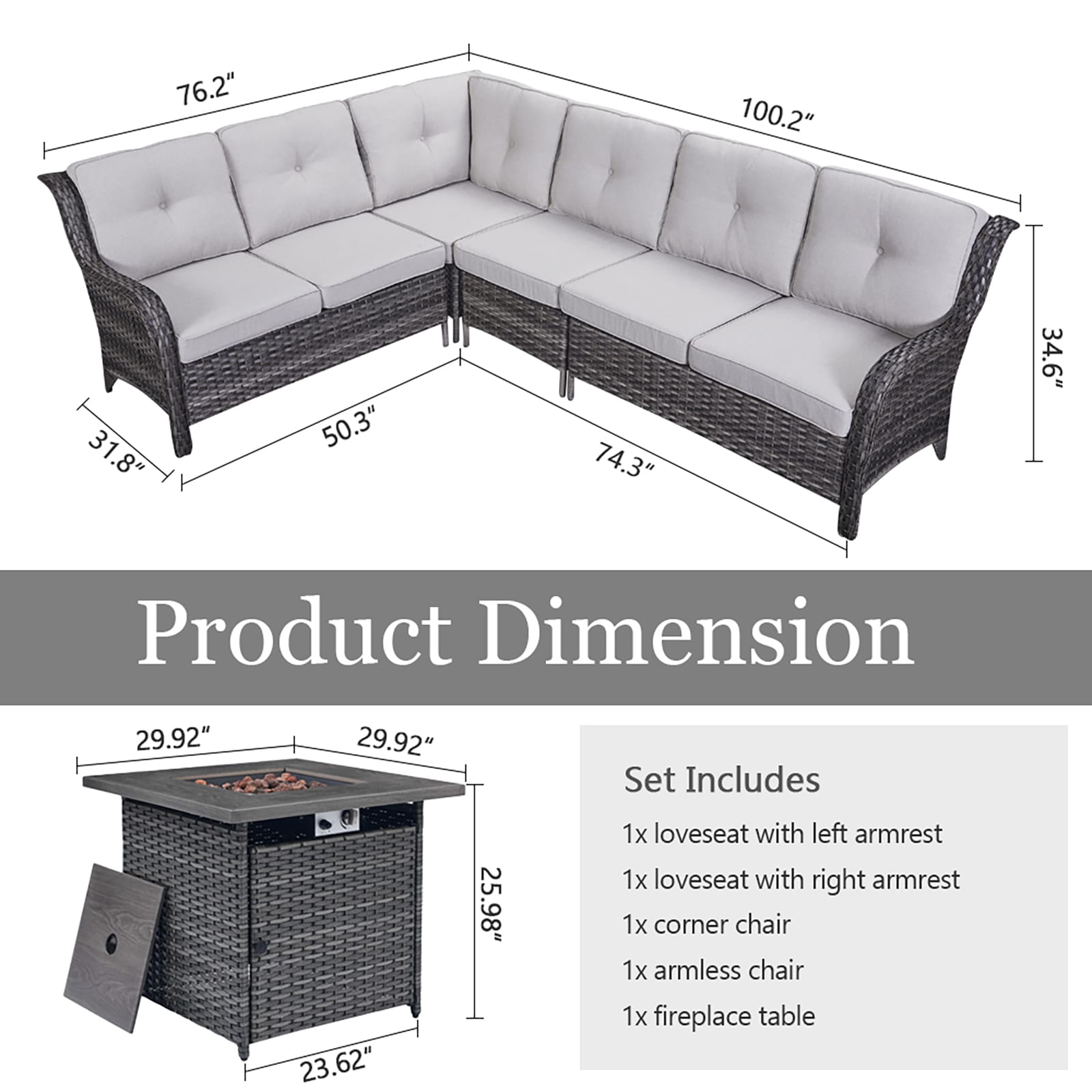 Rilyson FS055057059099-2 Patio-Conversation-Sets - View #6