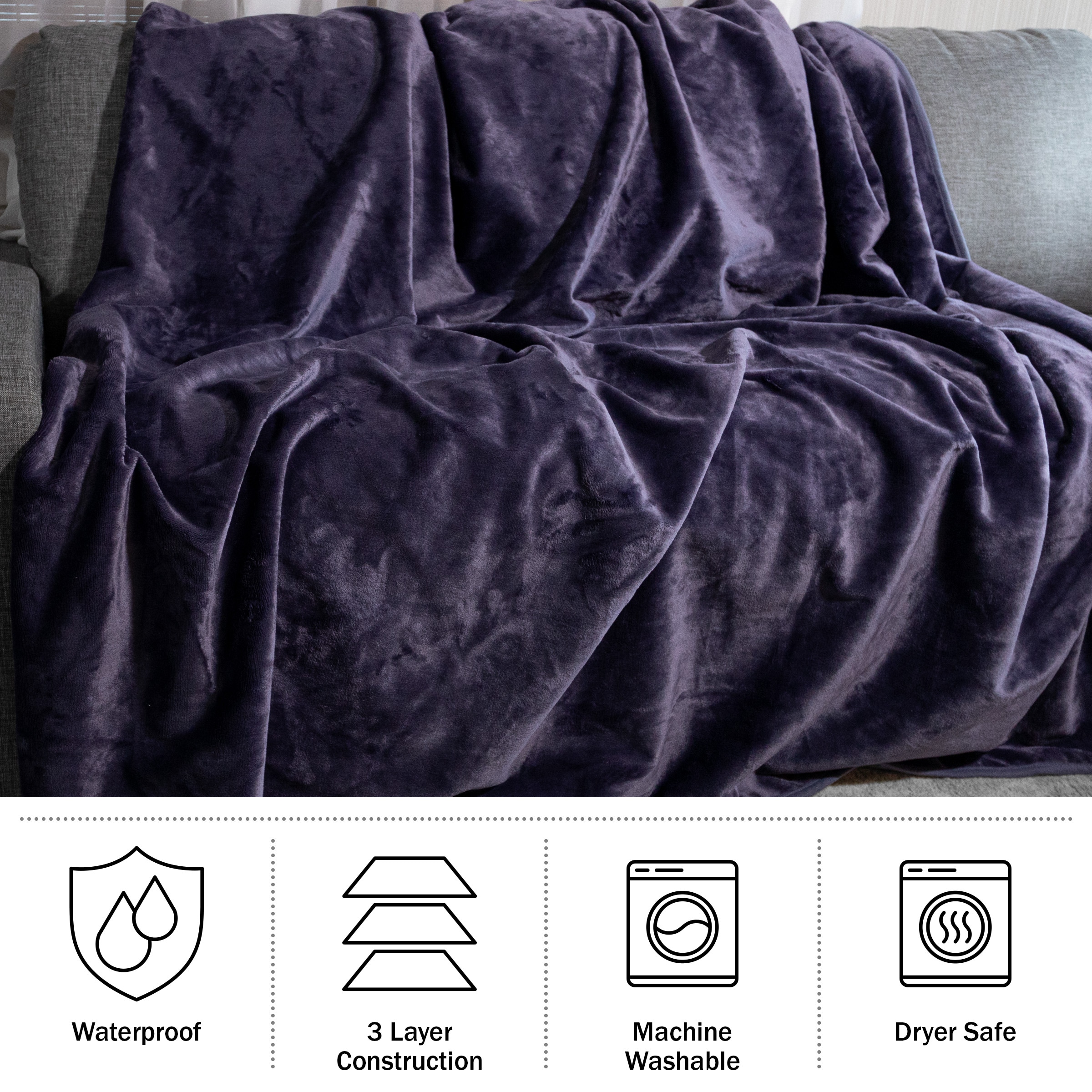 Hastings Home HT-THROW3-PRPL Blankets-And-Throws - View #2