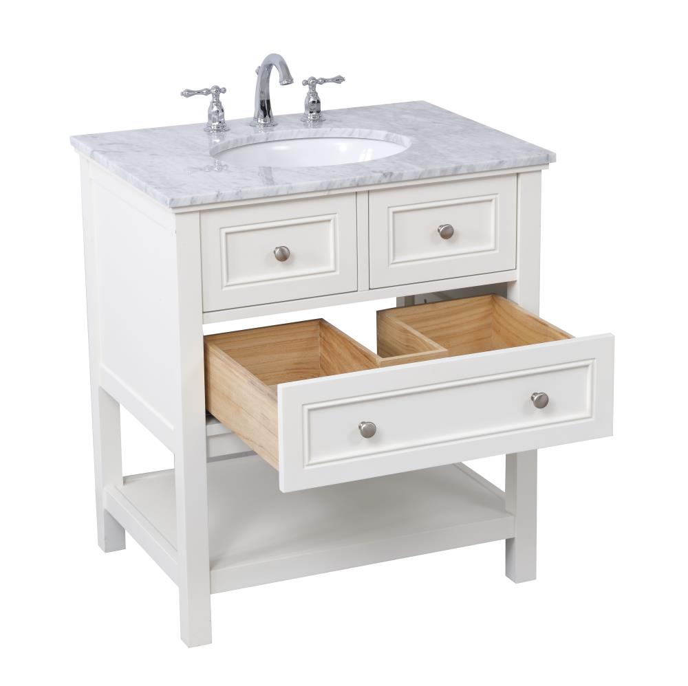 Elegant Decor First Impressions 30-in White Undermount Single Sink ...