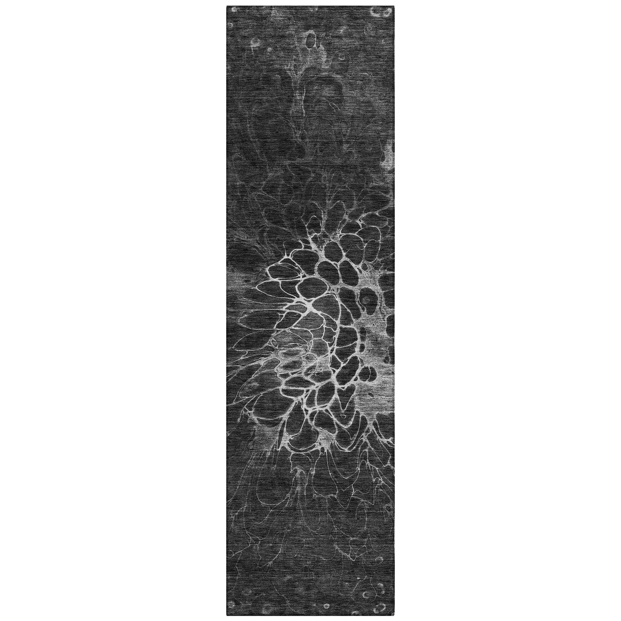 Addison Rugs ACN652CC2X8 Chantille ACN652CC 2 x 7 (ft) Polyester Charcoal Rectangular Indoor/Outdoor Geometric Machine washable Runner rug