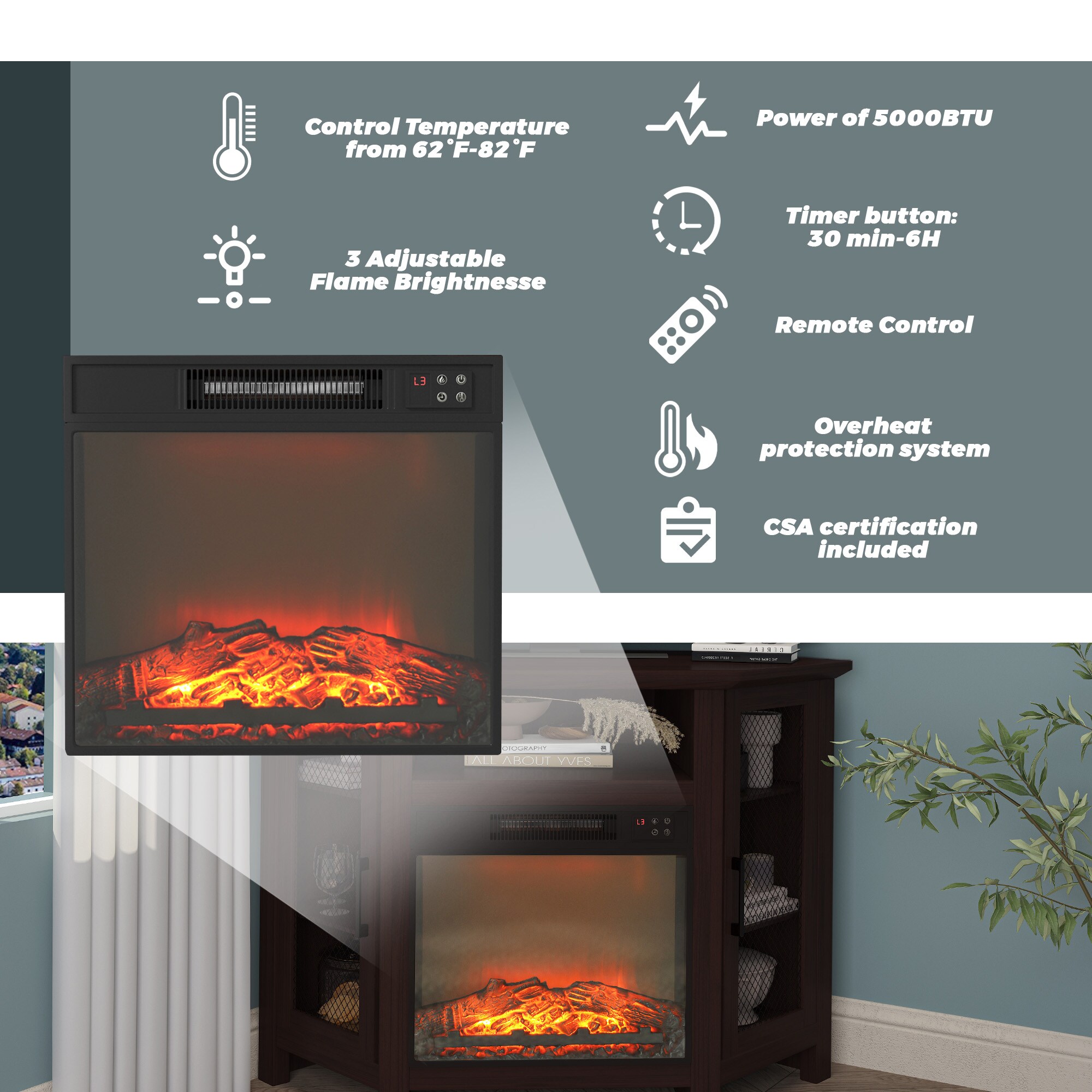 CASAINC CA-TVS050-RSO Electric-Fireplaces - View #4