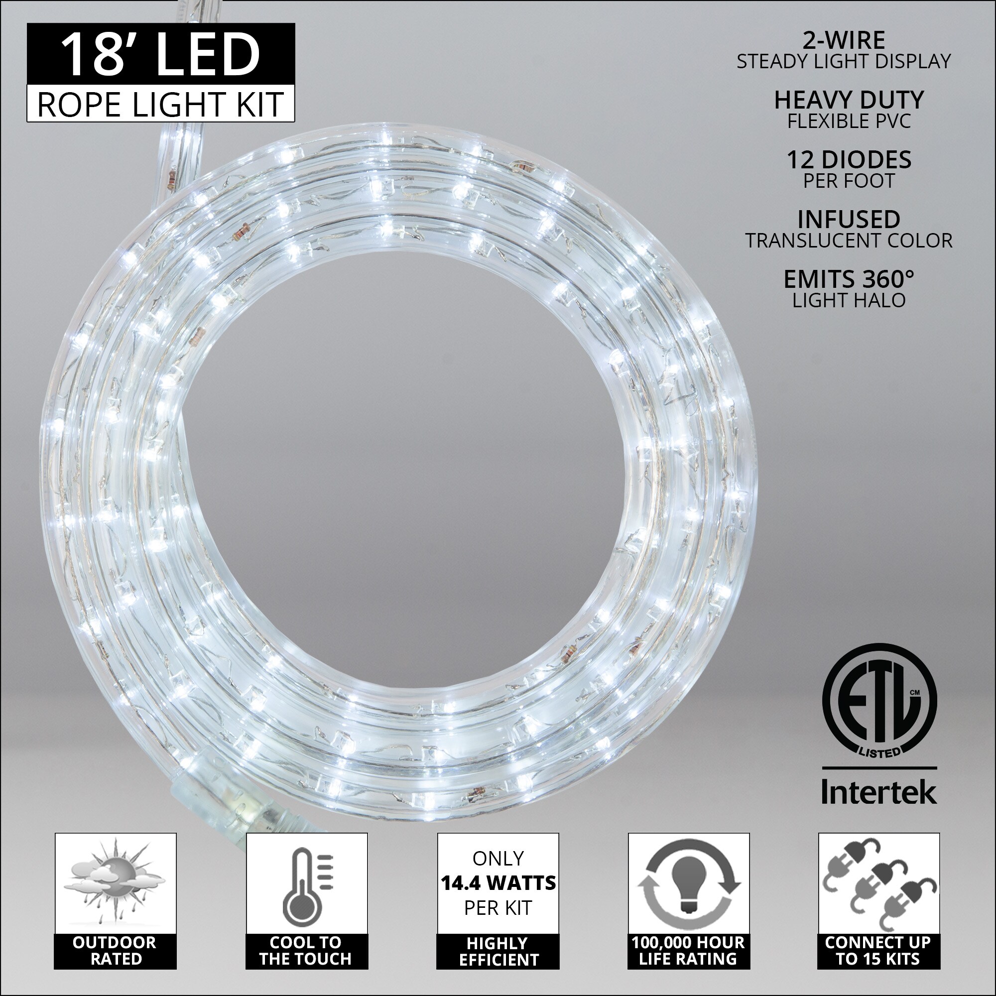 Wintergreen Lighting 73656 Christmas-Rope-Lights - View #2