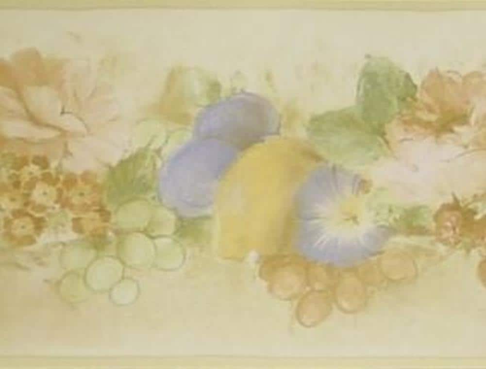 Dundee Deco BD6103 7-Inches Brown, Green, Pink, Purple Prepasted Wallpaper Border