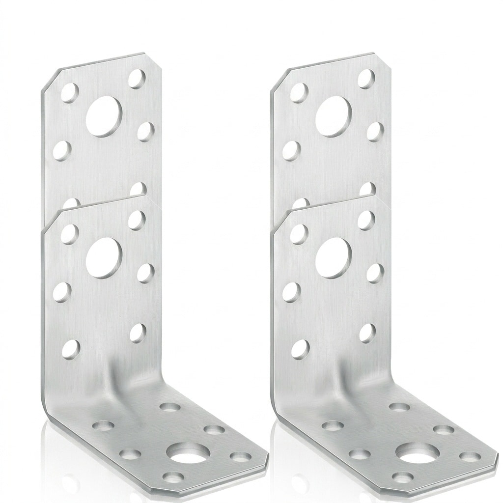 Aoibox  50 Pack 2 Inch by 2 Inch Steel L Brackets with Ribbed Design for Shelves Cabinets and Furniture Joints