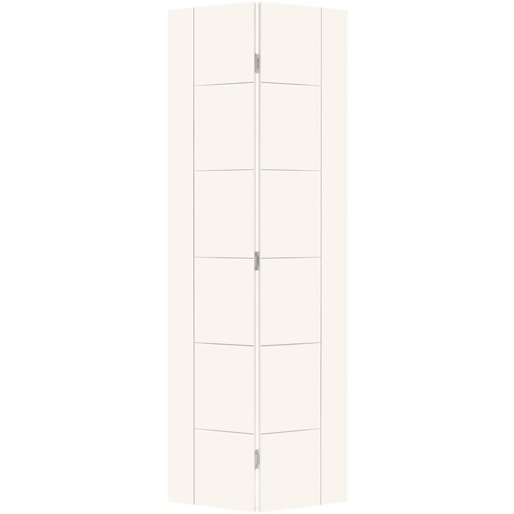 Masonite 1446759 Berkley 30-in x 80-in White Flush Smooth Hollow core Prefinished Molded composite Closet Bifold Door ( Hardware Included )