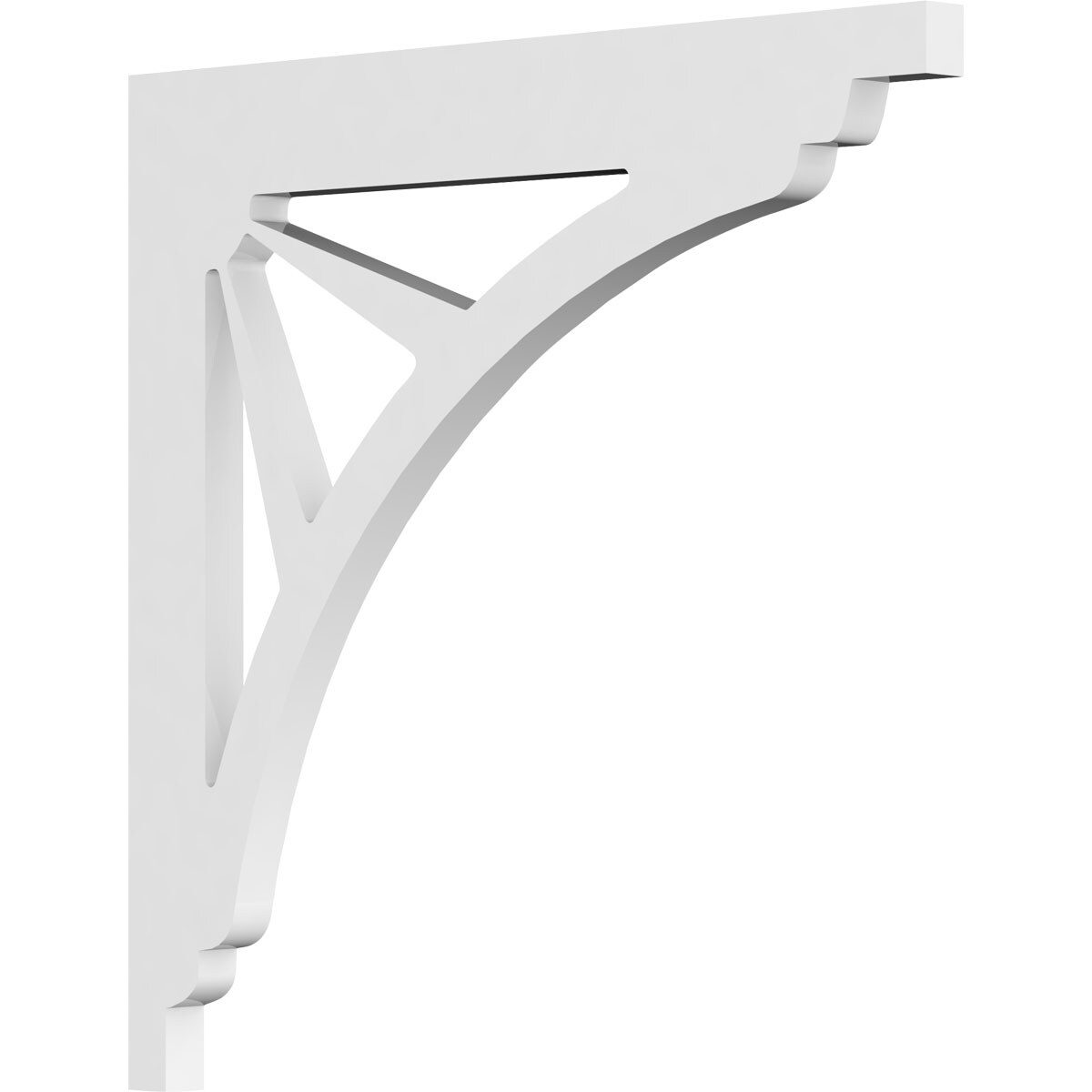 Ekena Millwork BKTP01X12X12ST Stanford 5/8-in x 12-in x 12-in Off-white PVC Standard bracket