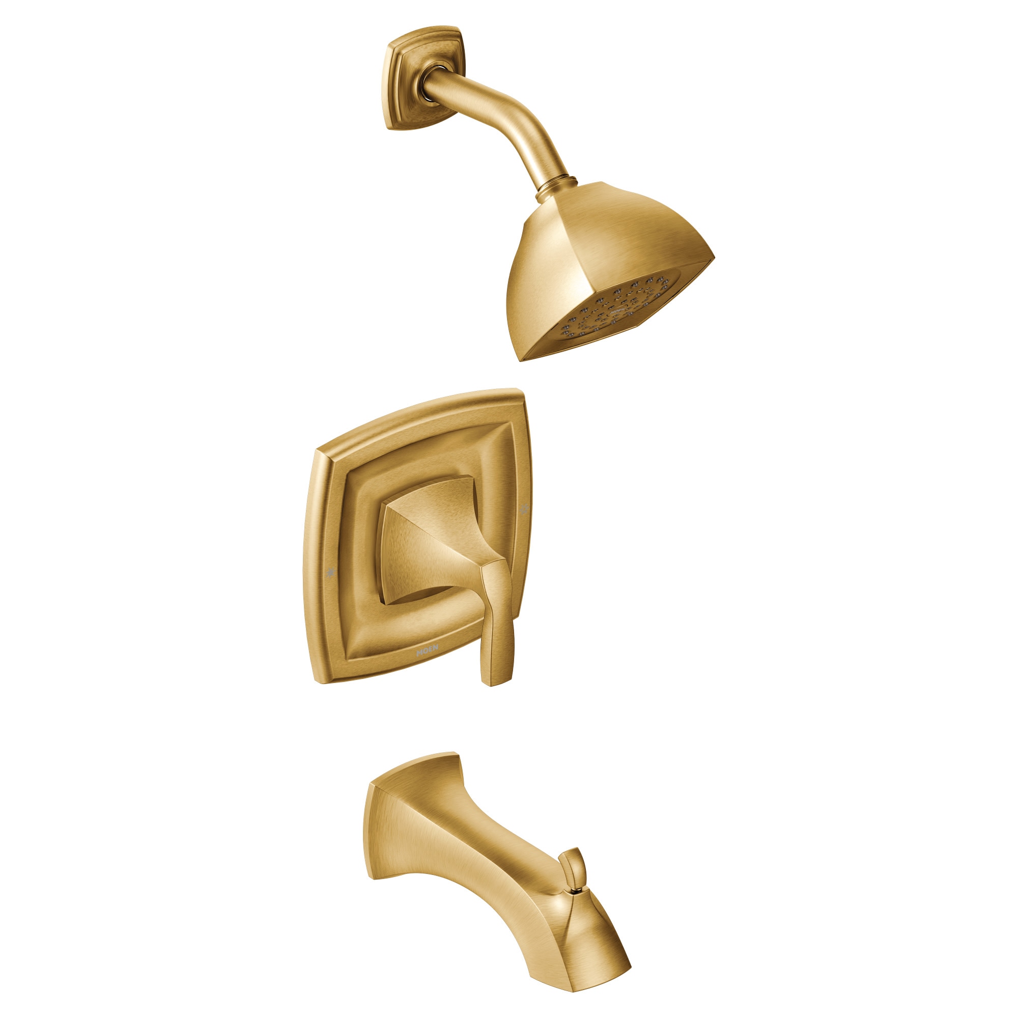 Moen T2693BG Brushed Gold 1-handle Single function 4.063-Inches Round Bathtub and shower Faucet (Valve Not Included)