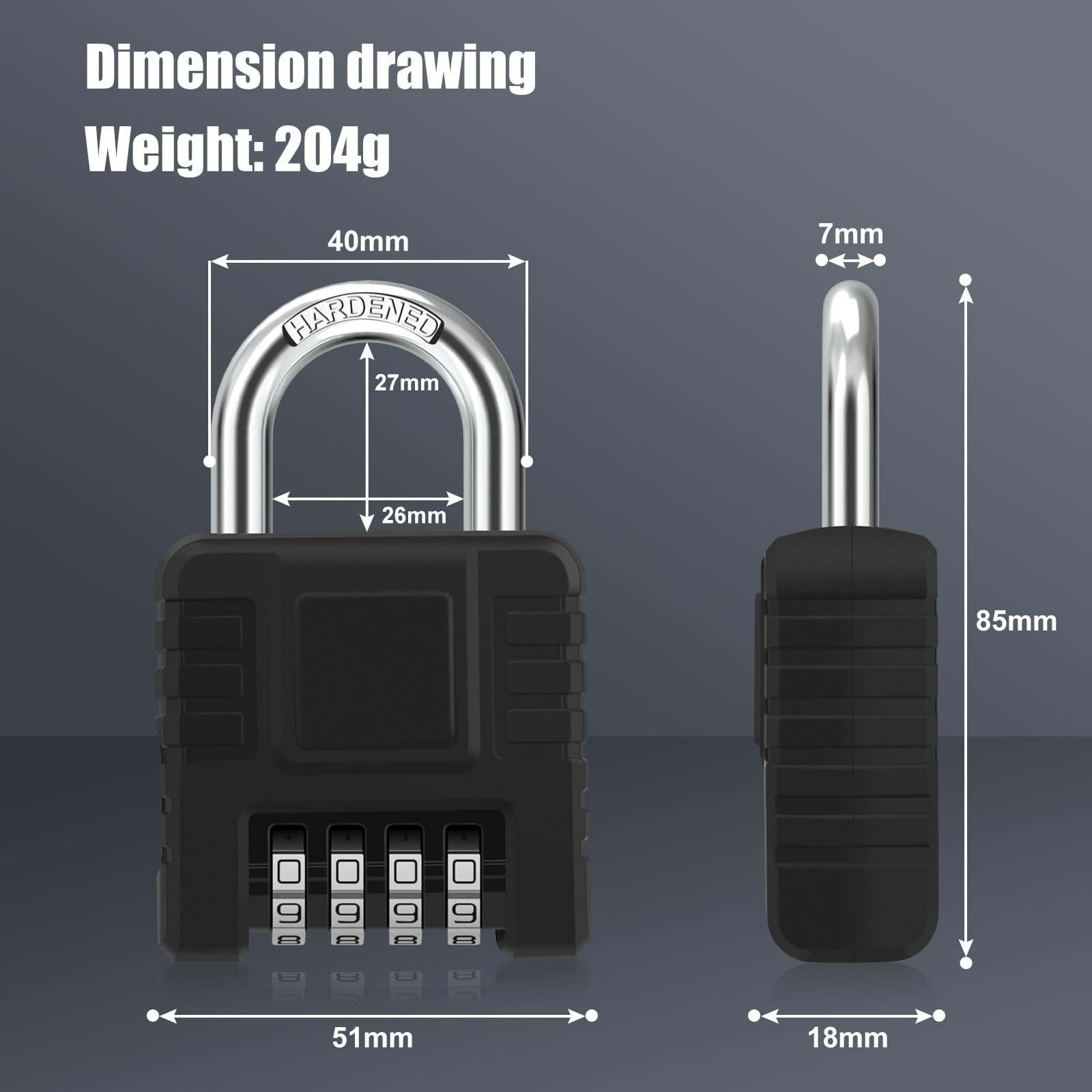 Linder Group Inc Heavy Duty Weatherproof Padlock Outdoor Resettable ...