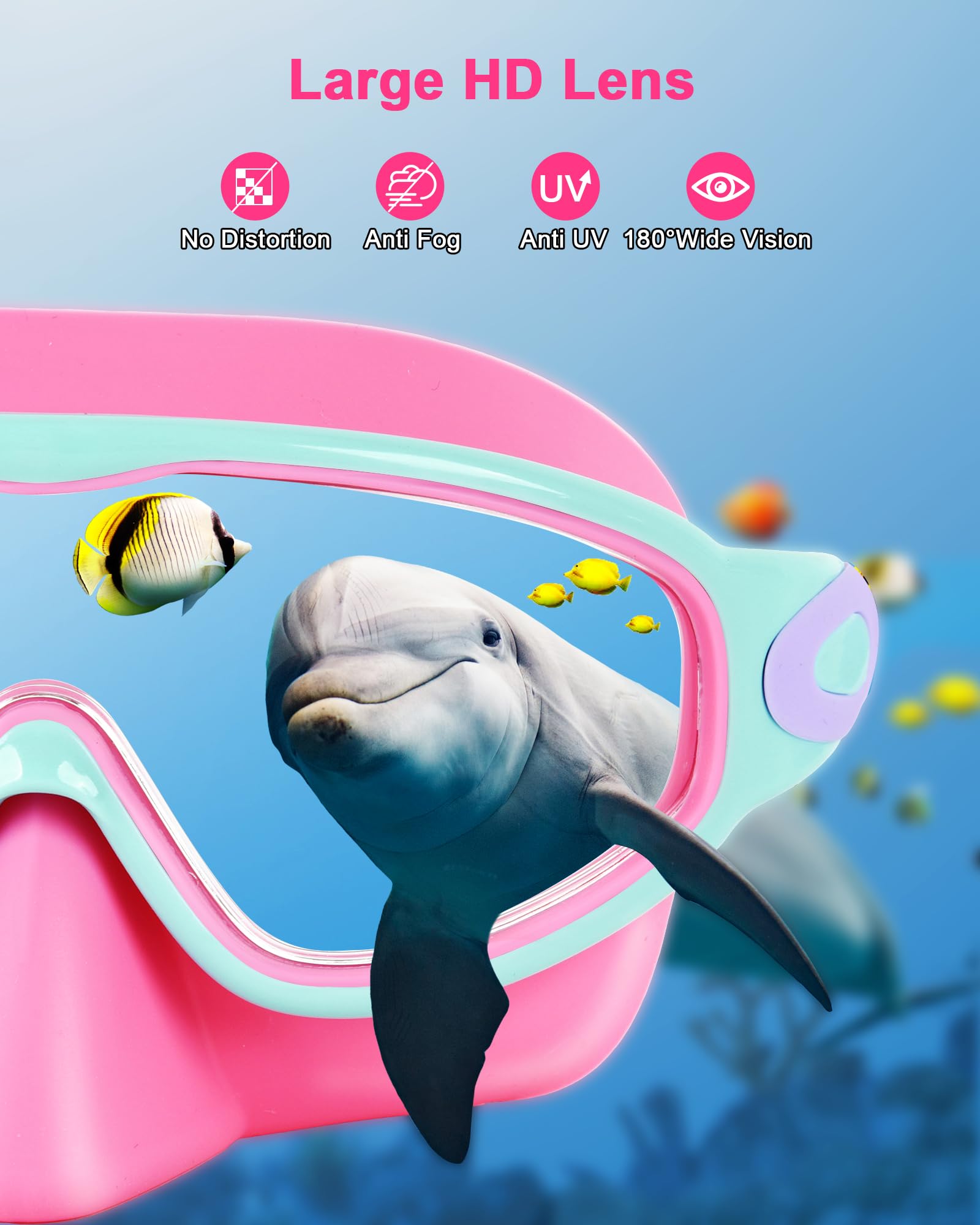 Aoibox 2 Pack Kids Anti Fog UV Protection Swim Goggles with Nose Cover ...