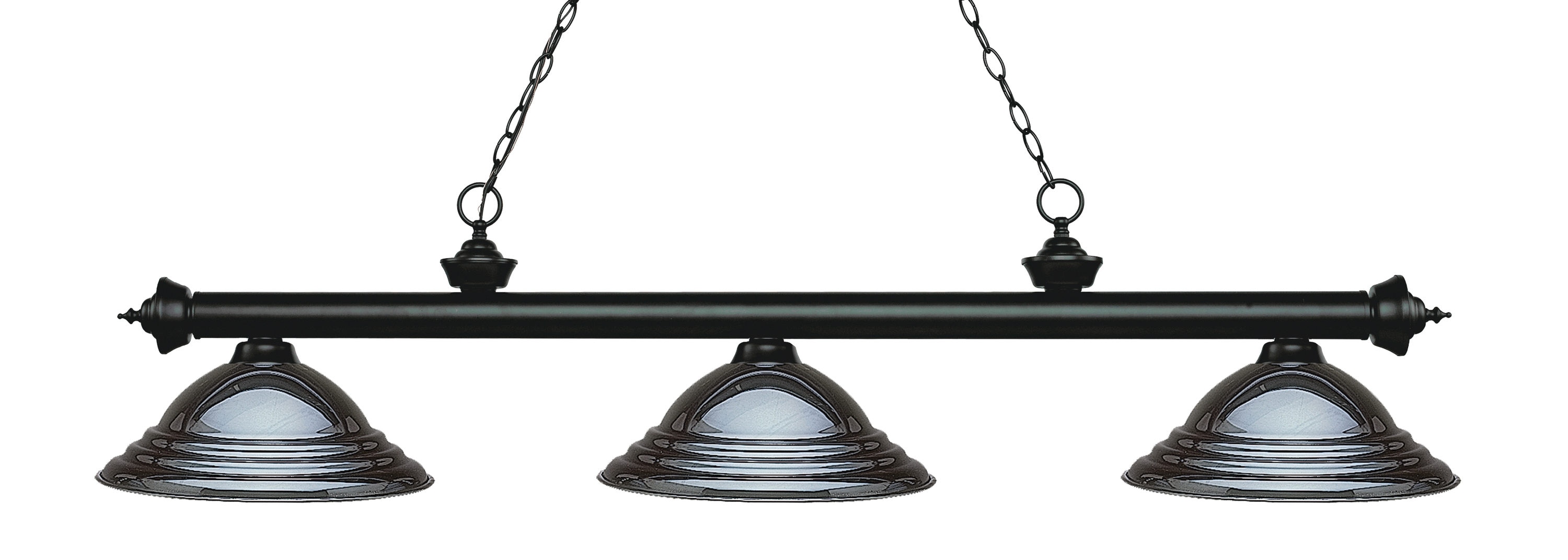 Z-Lite 200-3MB-SGM Riviera Matte Black Incandescent Medium base (E-26) Pool Table Lighting