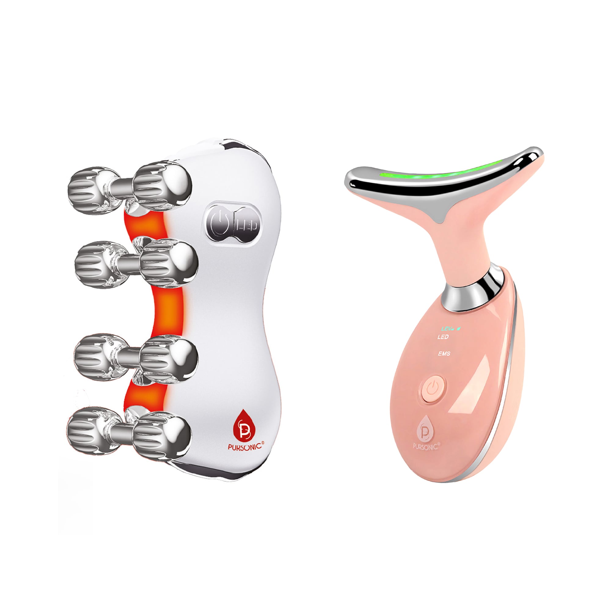 Pursonic 7 in 1 LED Therapy Wand and 5 in 1 Skin Roller Massager
