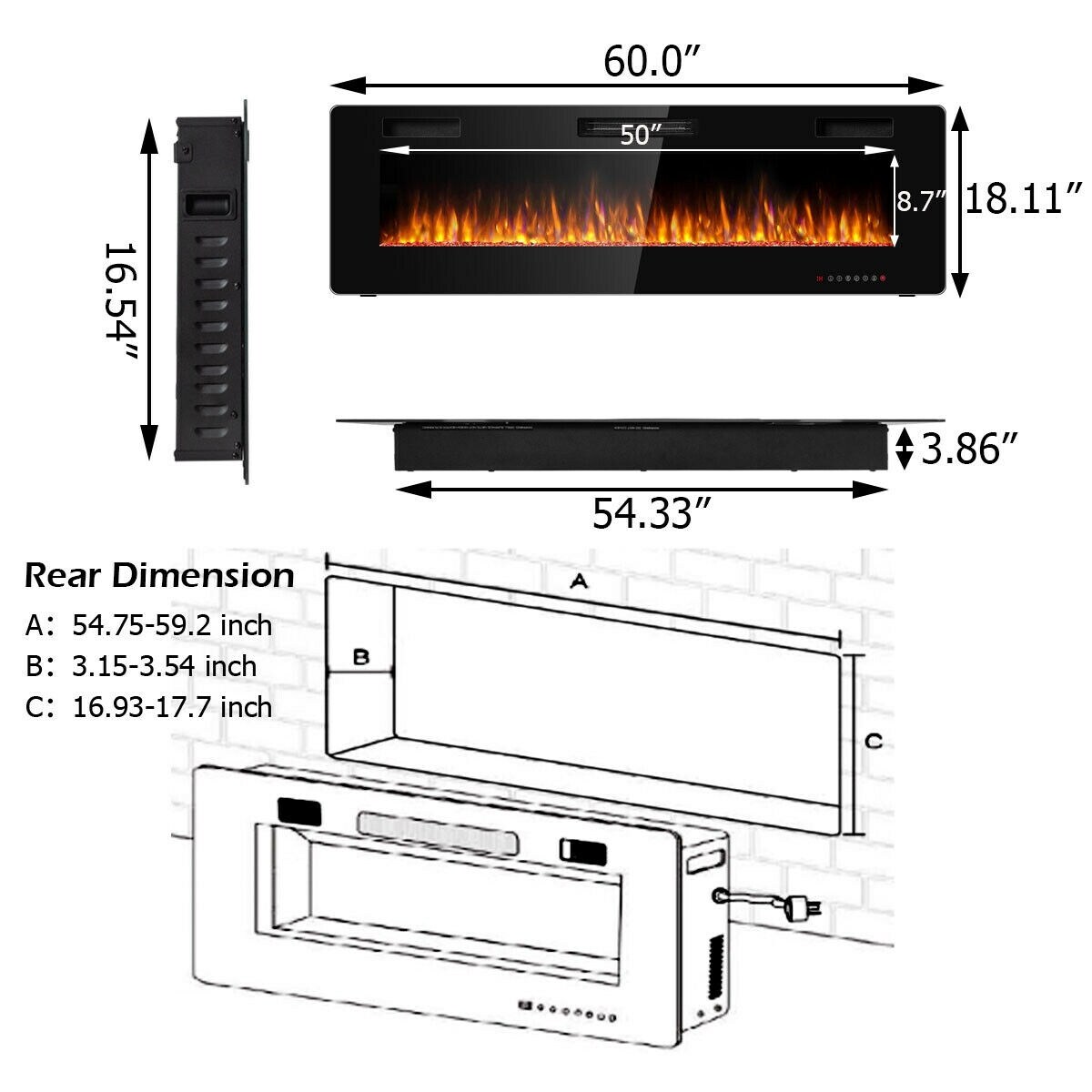 Slickblue D-CO-60742PE Electric-Fireplaces - View #7