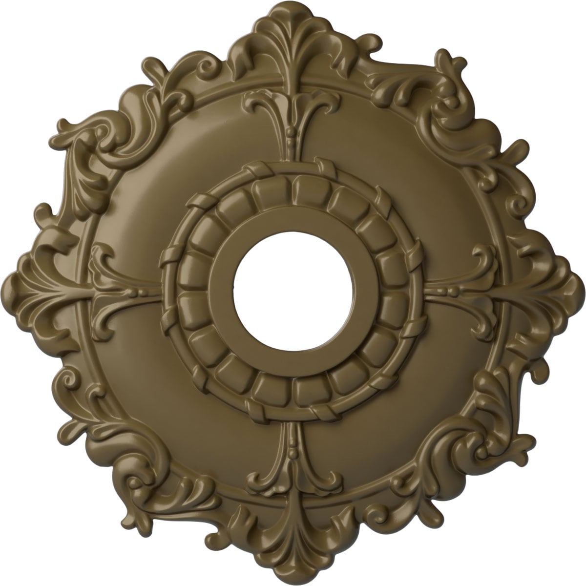 Ekena Millwork CM18RLMMF Riley 18-in W x 18-in L Painted Mississippi Mud Polyurethane Whole Ceiling Medallion