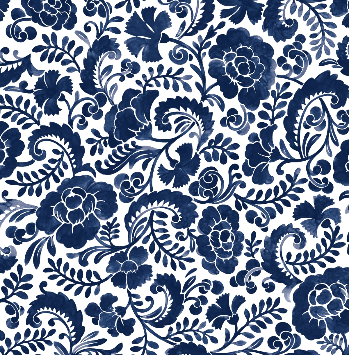 NextWall NW45502 30.75-Sq. Feet Navy Vinyl Floral Self-adhesive Peel and Stick Wallpaper