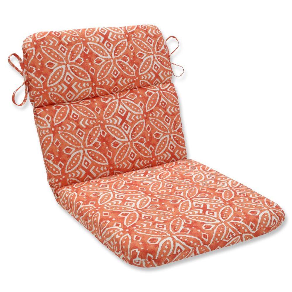 Pillow Perfect Merida Pimento Orange Patio Chair Cushion in the Patio ...