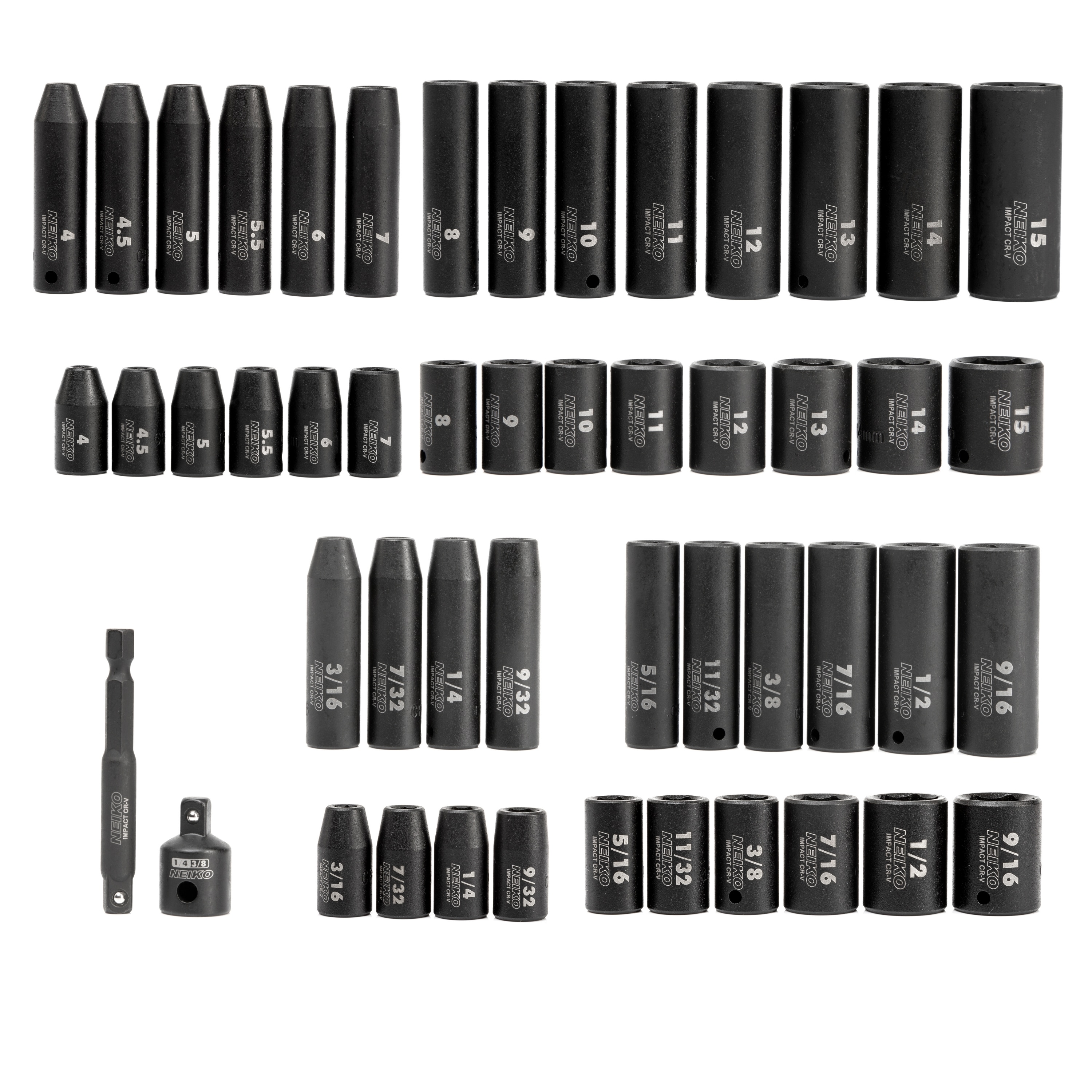 NEIKO 50-Piece Standard (SAE) And Metric 1/4-in Drive Set 6-point ...