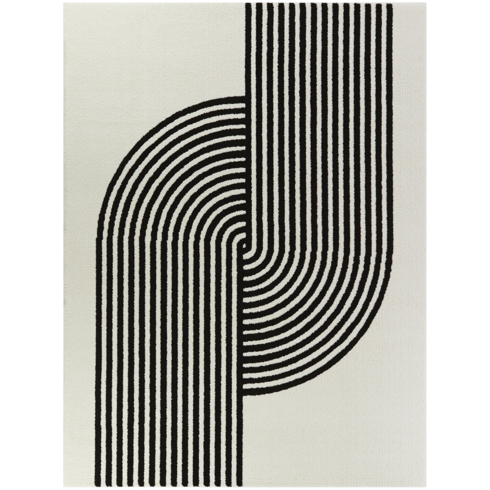 Balta 2 X 7 (ft) White Indoor Stripe Mid-century Modern Runner Rug in ...