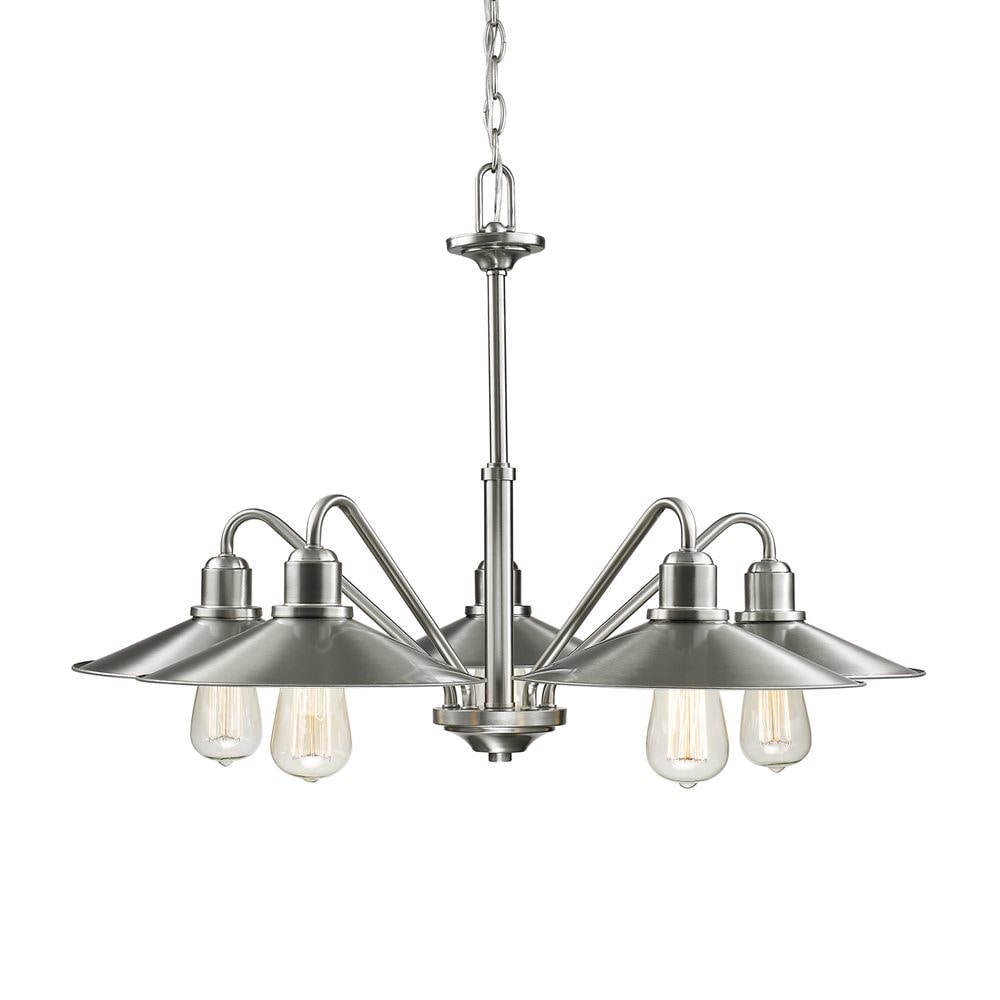 Z-Lite 613-5-BN Casa 5 -Light Brushed Nickel Modern/contemporary For Use in Dining Rooms, Foyers, Kitchens, Living Rooms Chandelier