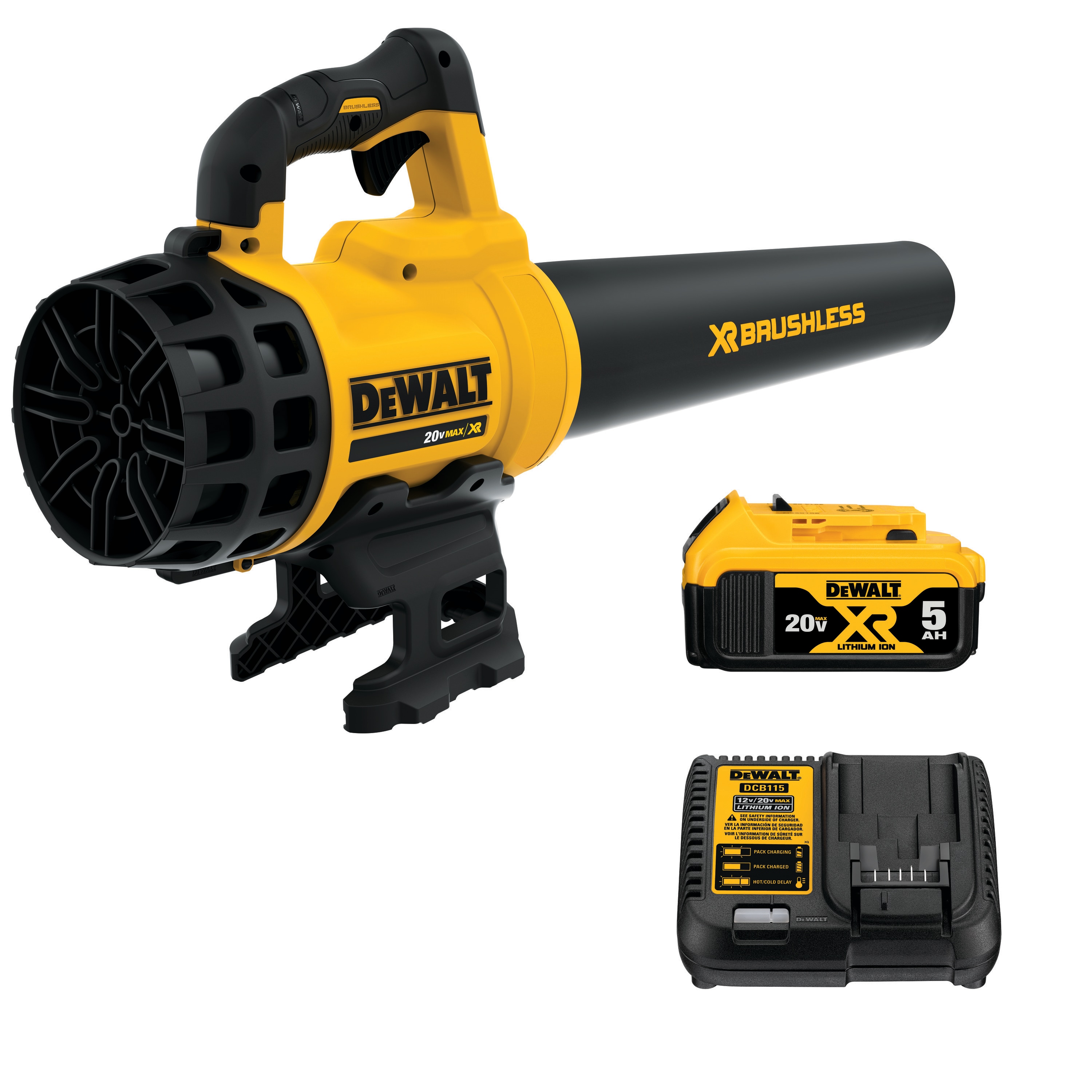 Cordless Leaf Blower for DeWalt 20V Max Battery,Electric Jobsite Air Blower with Brushless Motor,6 Variable Speed Up to 180MPH,2-in-1 Handle