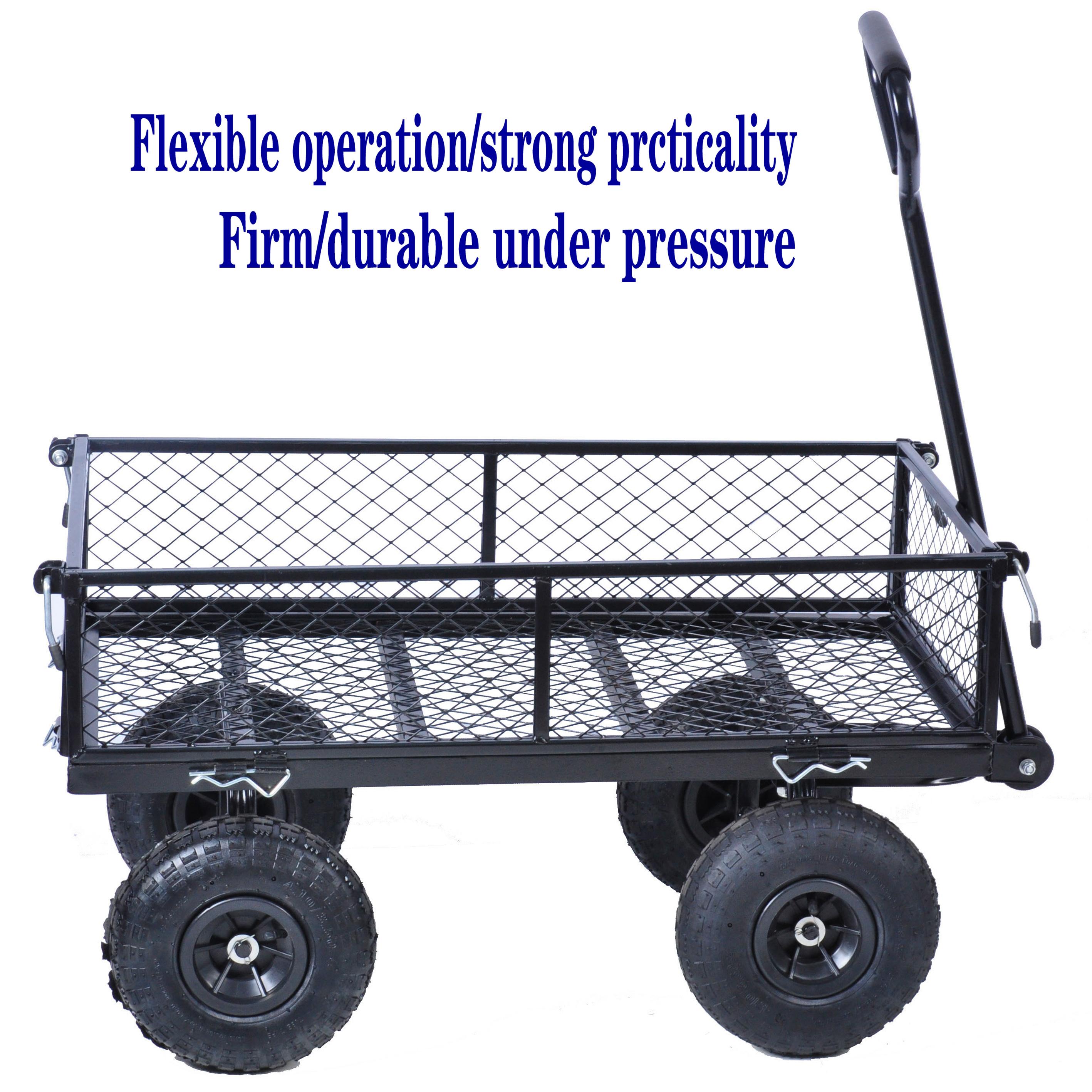 Easycomfort Firewood Cart In Black Steel With 2 Wheels For Indoor And  Outdoor