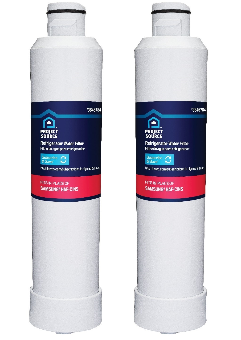 Project Source 6-Month Twist-in Refrigerator Water Filter S-2-2 Fits Samsung  HAF-CINS 2-Pack in the Refrigerator Water Filters department at