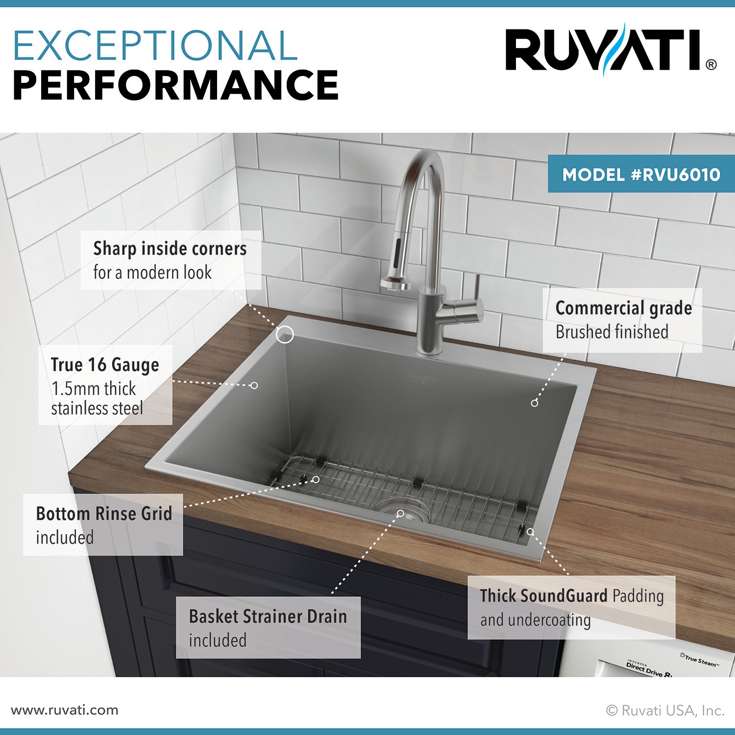 Ruvati RVU6010 Laundry-Tubs-Utility-Sinks - View #6