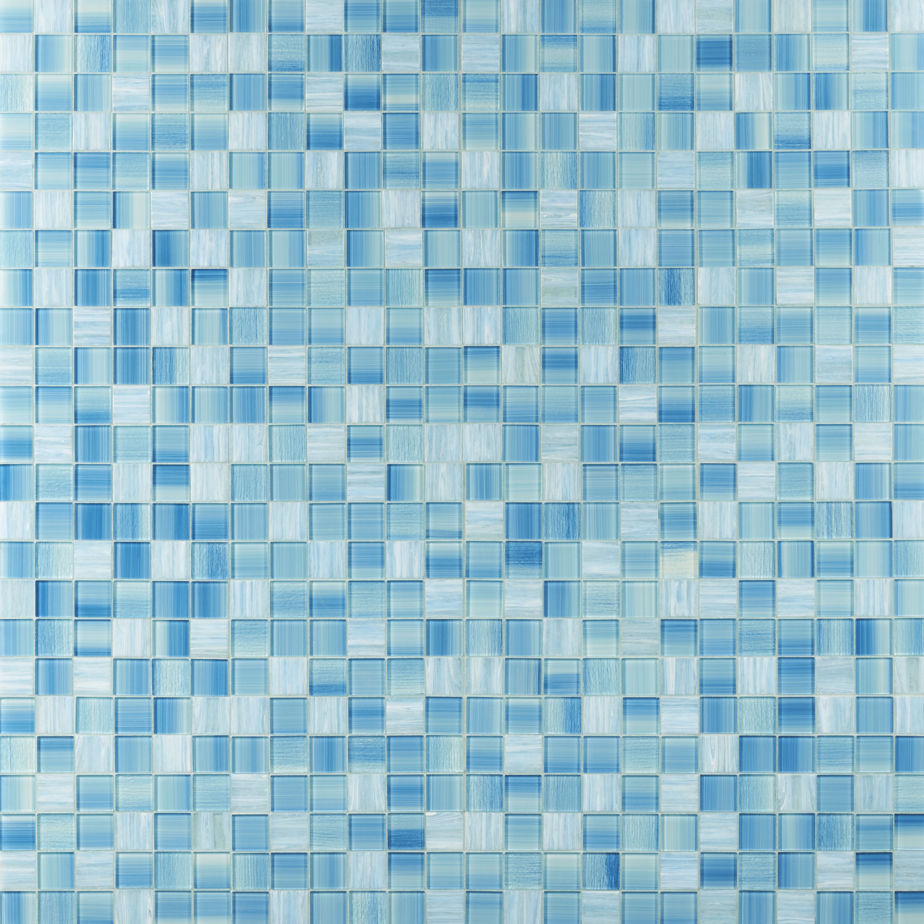 Toluca Teal Polished Glass Mosaic Tile 12'' x 12''